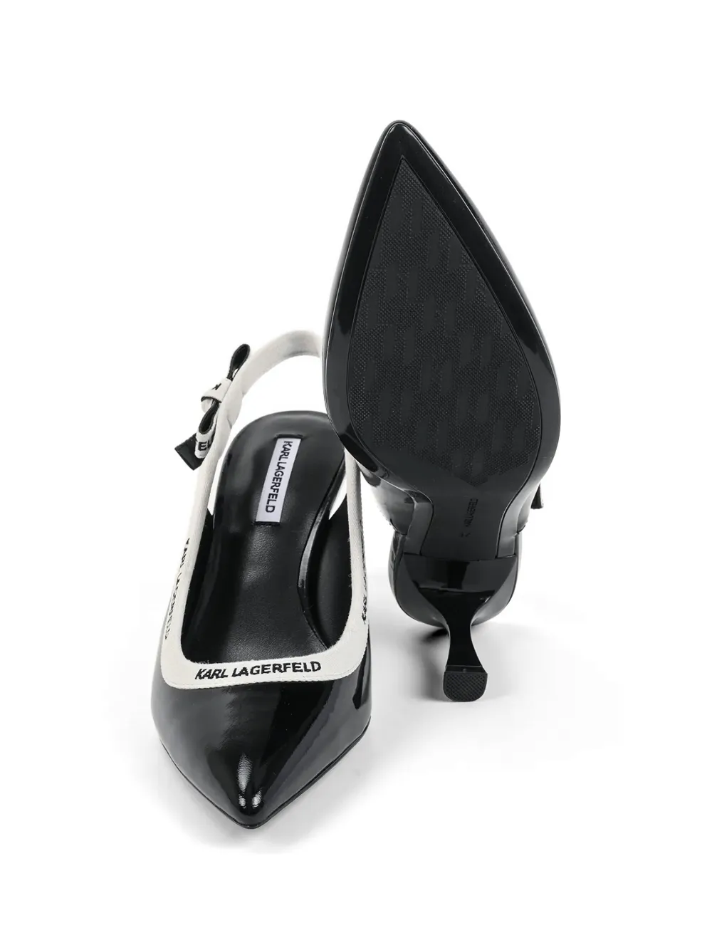 Karl Lagerfeld Sienna pumps met logoband Zwart