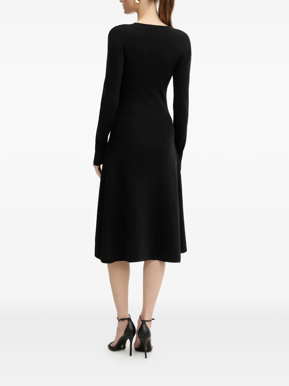 Karl Lagerfeld Midi-jurk met knoopdetail Zwart