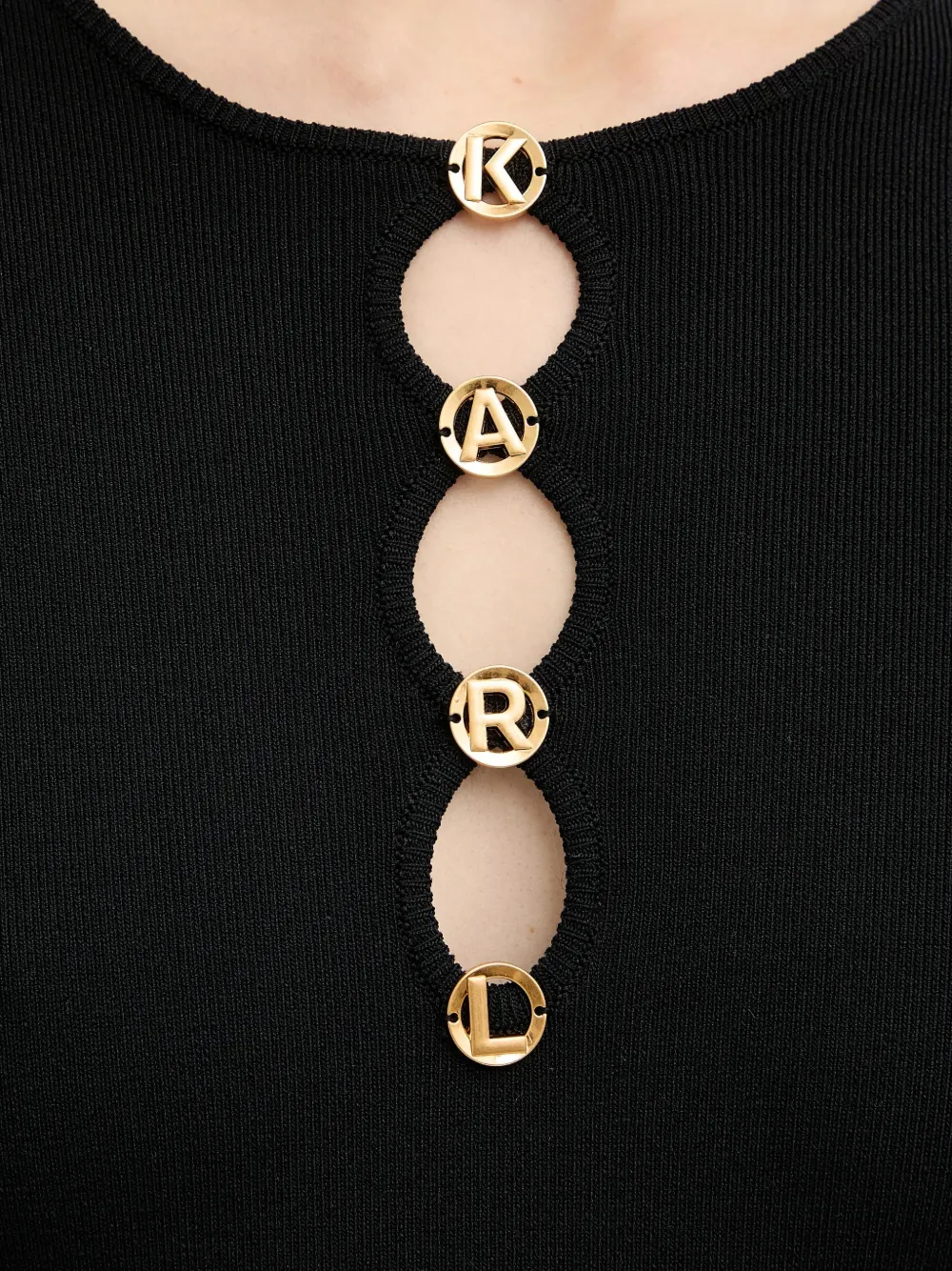 Karl Lagerfeld Midi-jurk met knoopdetail Zwart