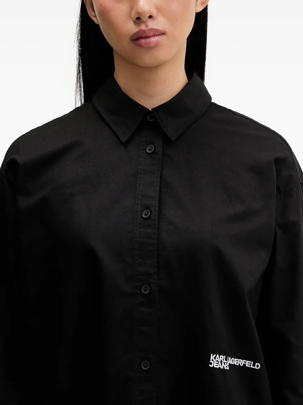 Karl Lagerfeld Jeans Blouse met knopen Zwart