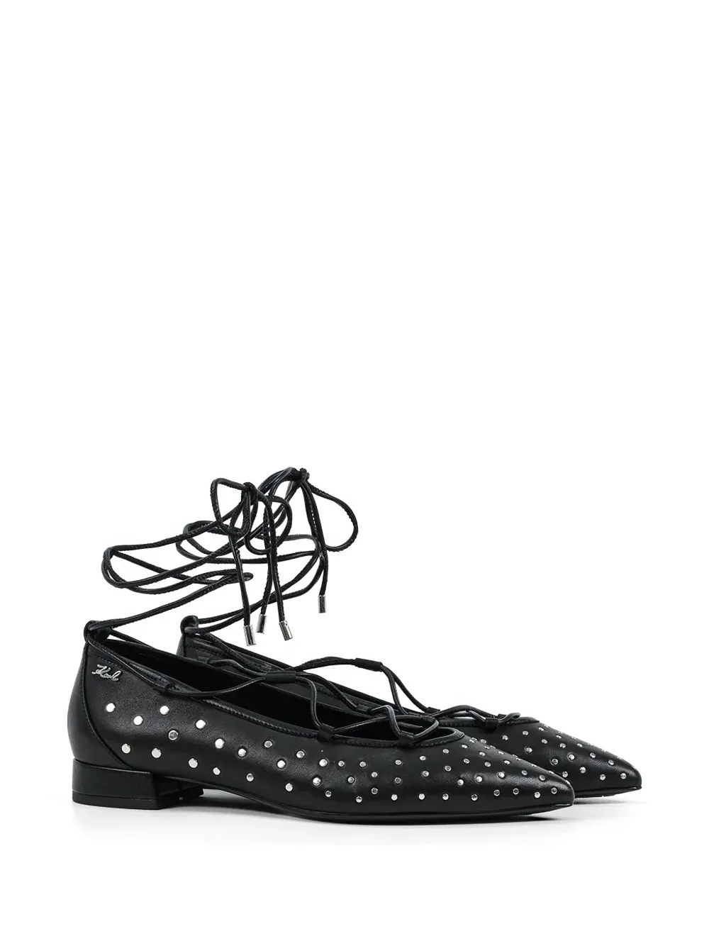 Karl Lagerfeld Kerrie studded ballet flats Zwart