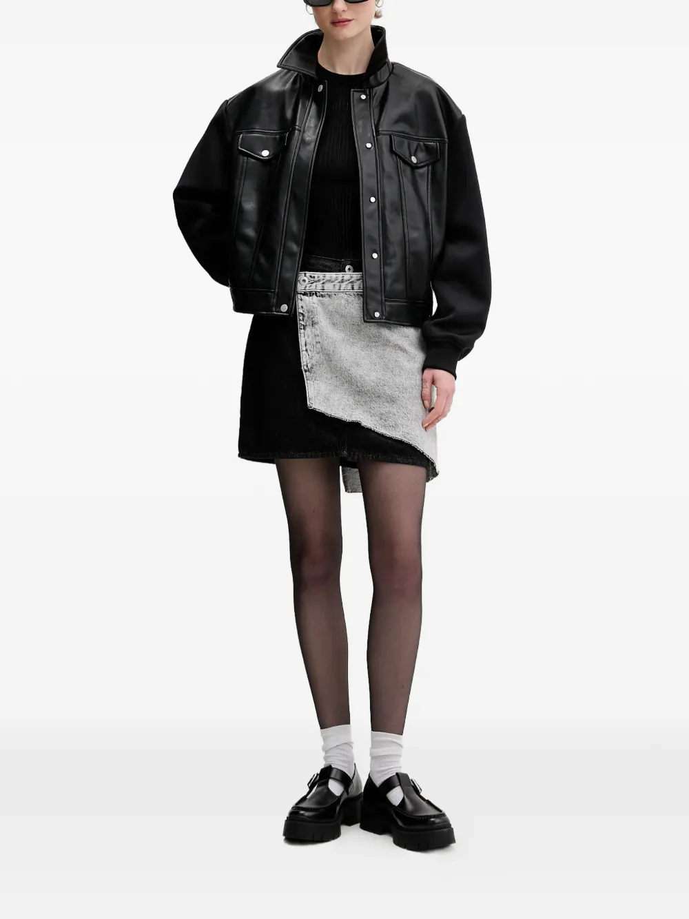 Karl Lagerfeld Jeans Jack met zakken en vlakken Zwart