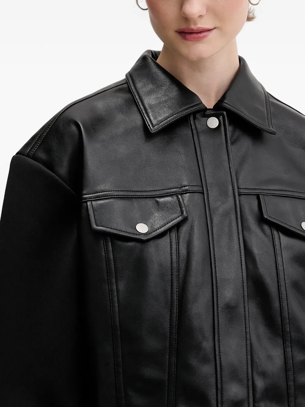 Karl Lagerfeld Jeans Jack met zakken en vlakken Zwart