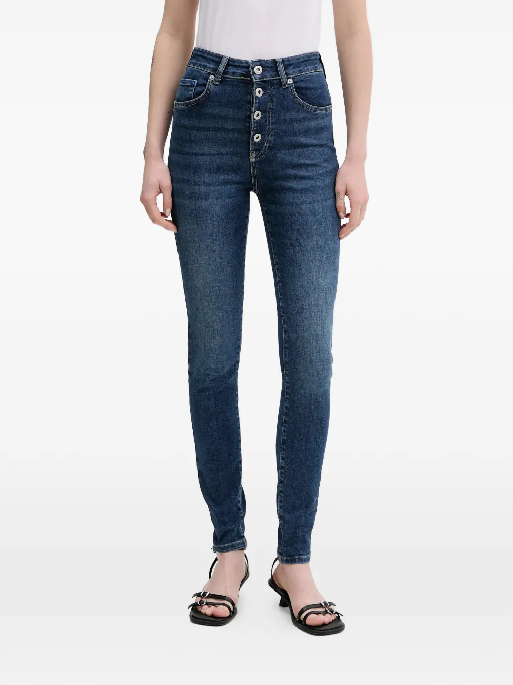 Karl Lagerfeld Jeans button-embellished jeans - Blu