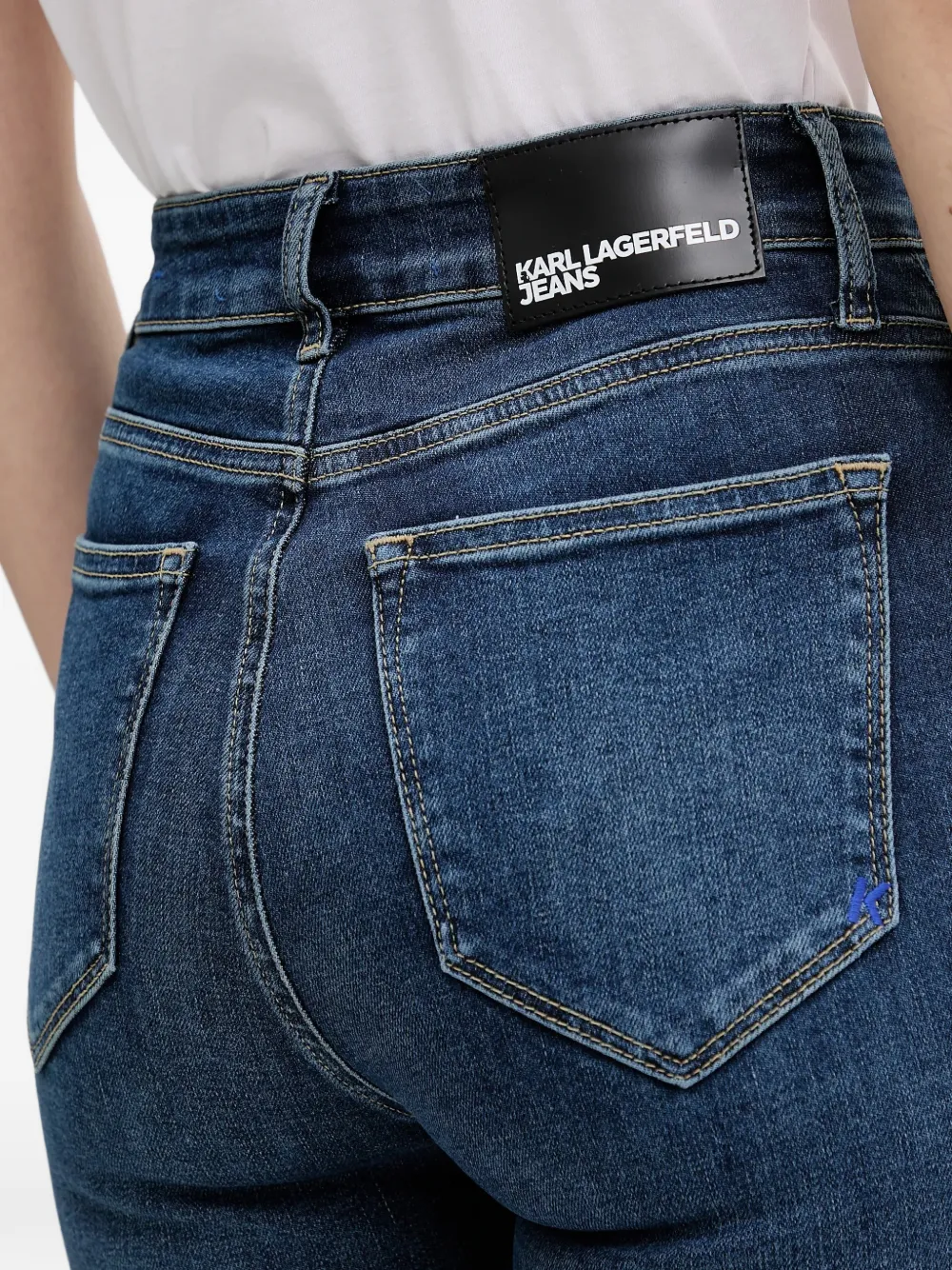 Karl Lagerfeld Jeans verfraaid met knopen Blauw