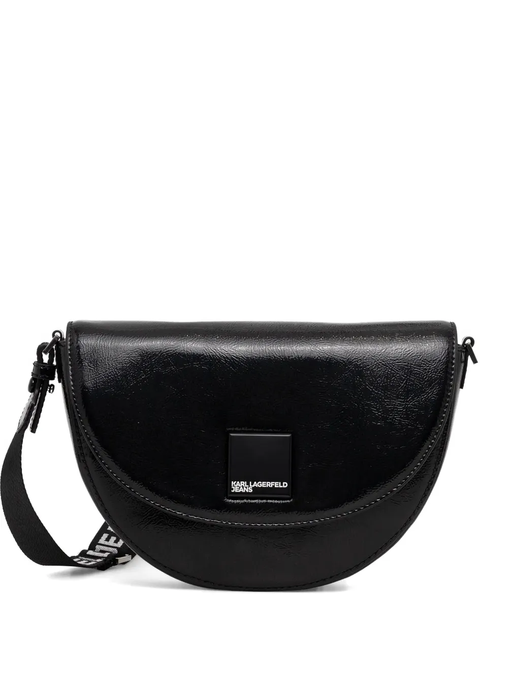 Karl Lagerfeld Jeans logo strap satchel - Nero