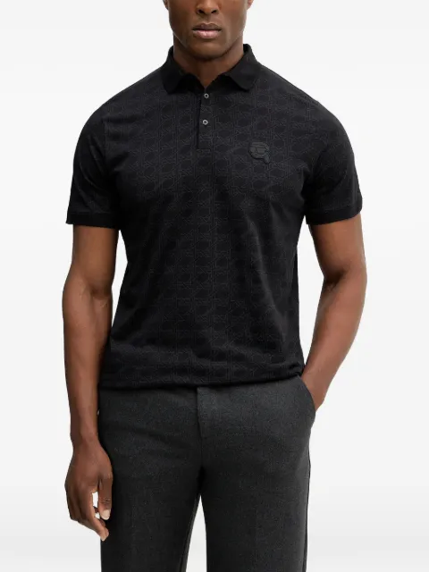 Karl Lagerfeld printed appliqué-detail polo shirt