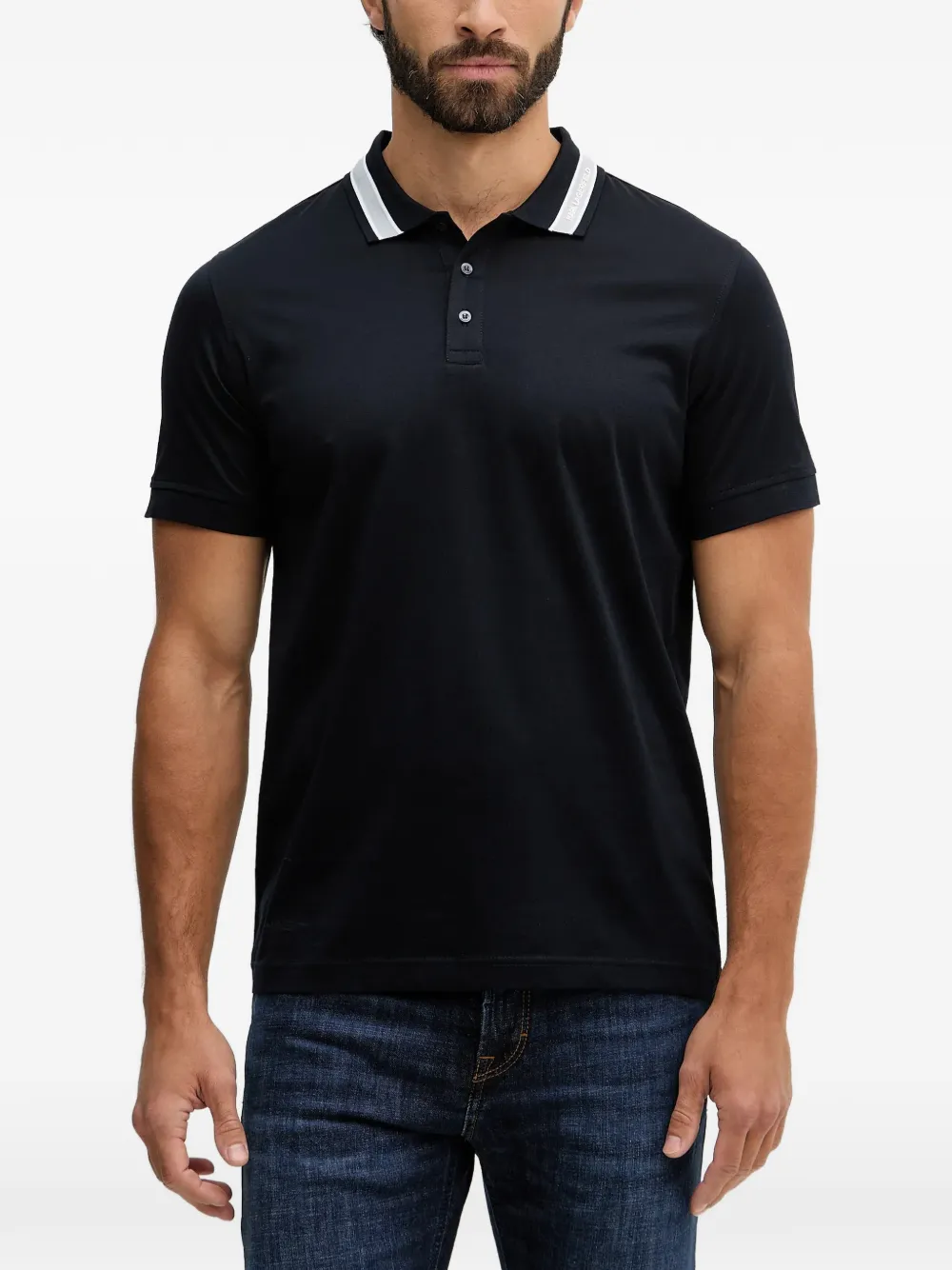 Karl Lagerfeld logo-detail polo shirt - Blu