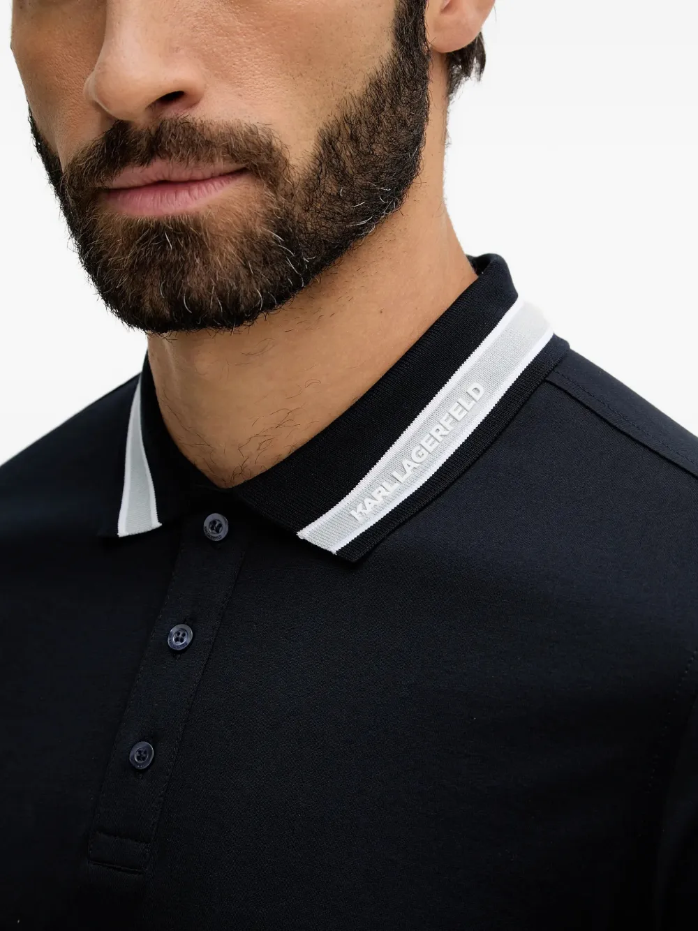Karl Lagerfeld Poloshirt met logo Blauw