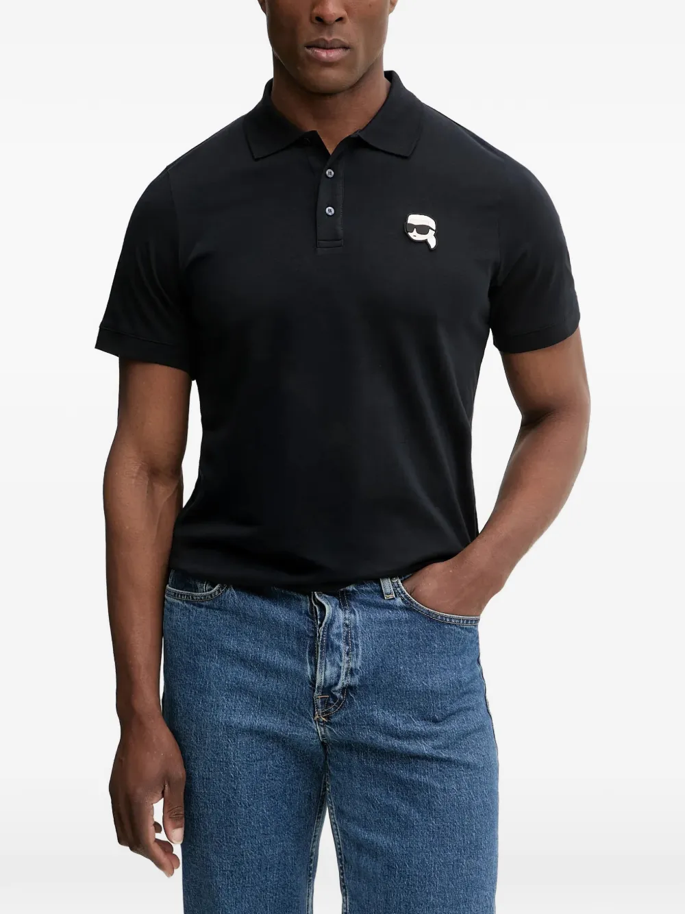 Karl Lagerfeld logo polo shirt - Nero