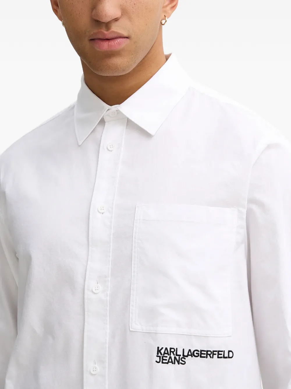 Karl Lagerfeld Jeans Overhemd met borstzak Wit