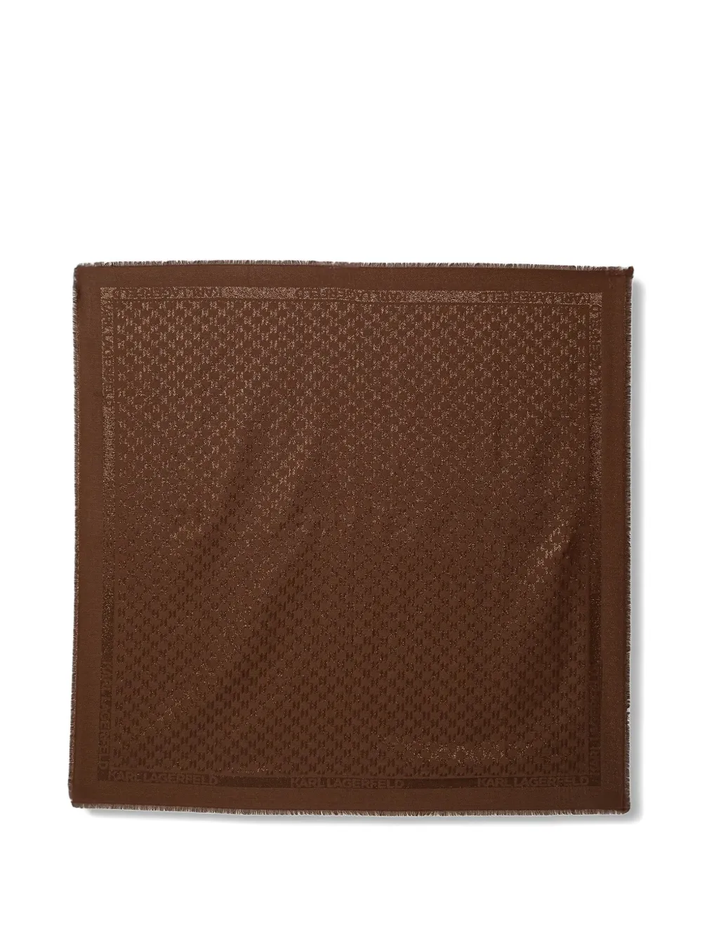 Karl Lagerfeld fringed scarf - Marrone