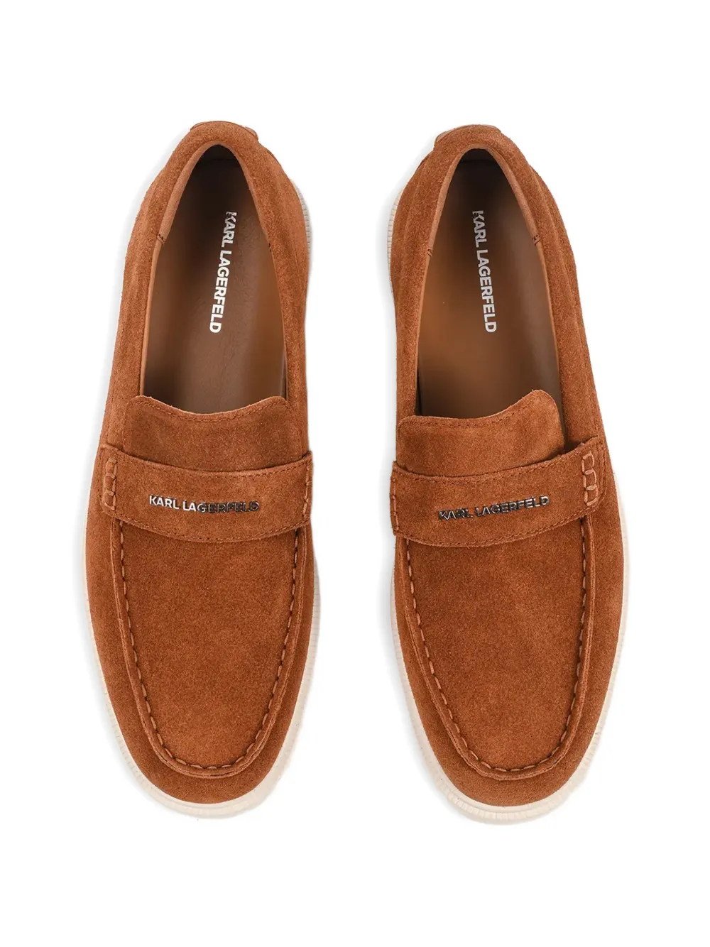 Karl Lagerfeld Loafers met logoplakkaat Bruin