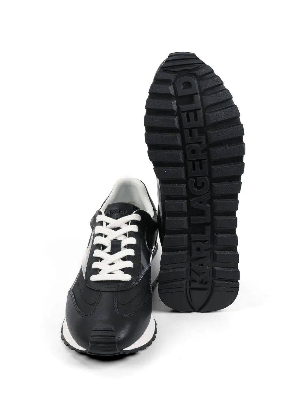 Karl Lagerfeld Sneakers met logodetail en vlakken Zwart