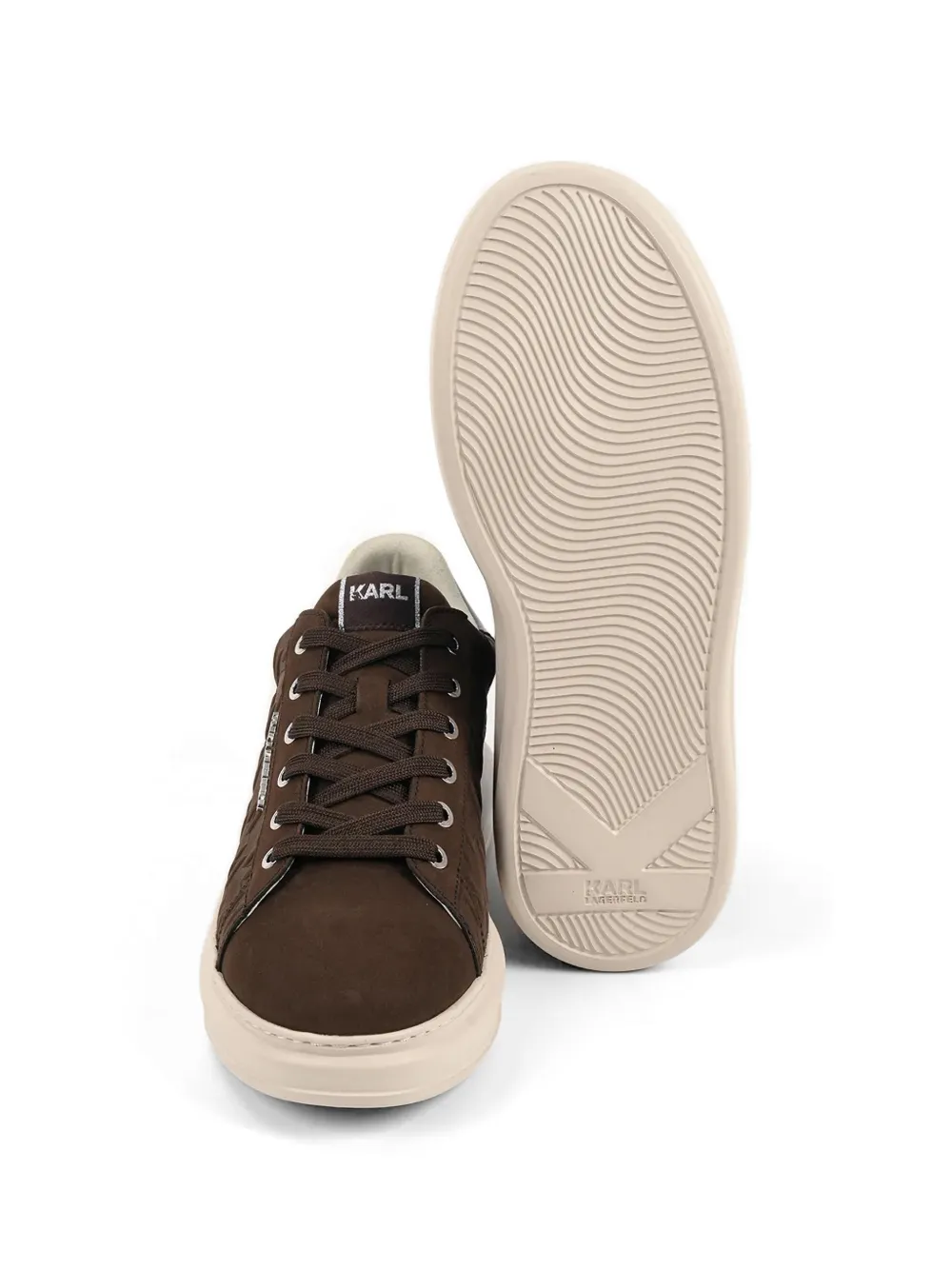 Karl Lagerfeld Sneakers met logo-reliëf Bruin