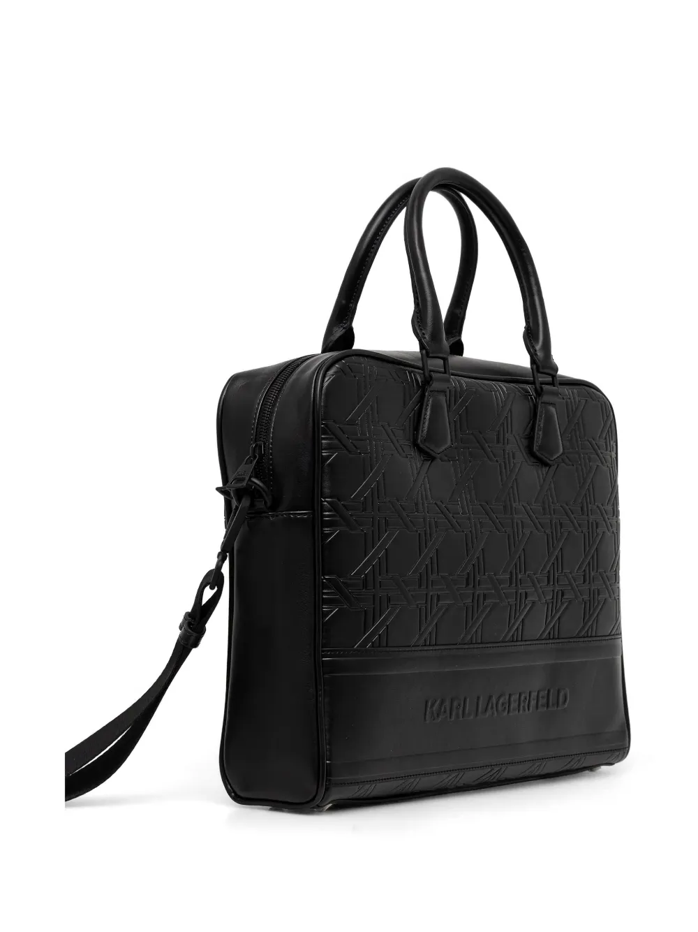  Karl Lagerfeld Embossed-patternl Briefcase - Black 