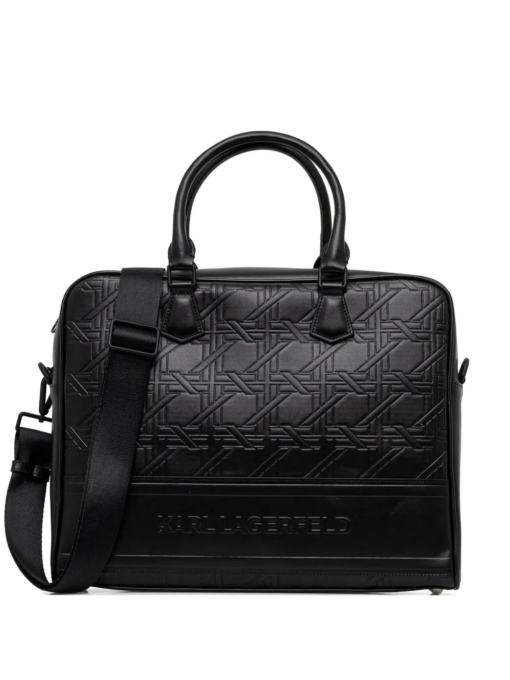 Karl Lagerfeld embossed-patternl briefcase - Nero