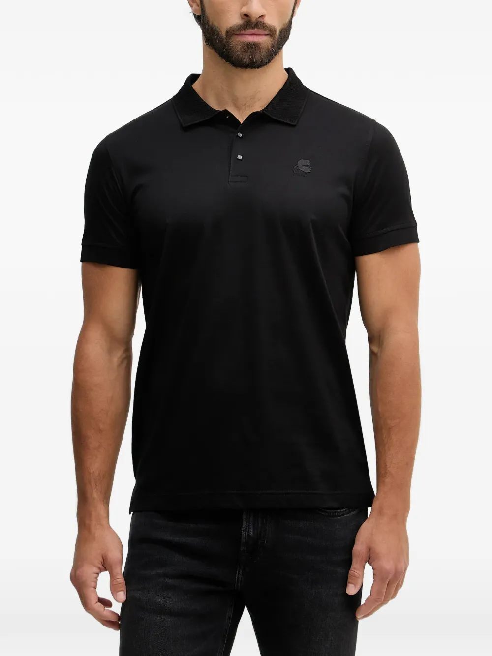 Karl Lagerfeld Poloshirt met korte mouwen en logodetail Zwart
