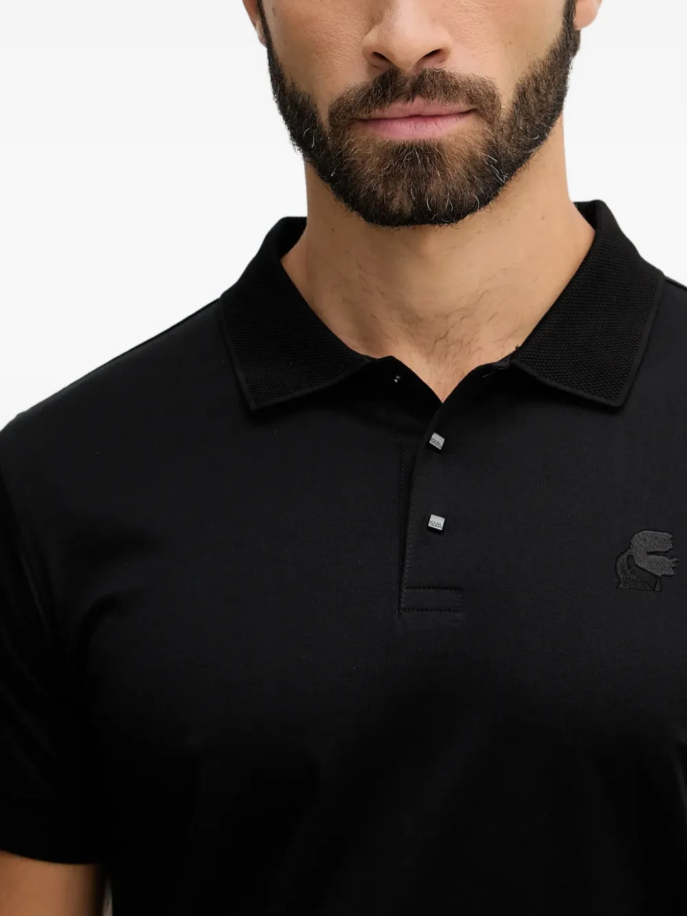 Karl Lagerfeld Poloshirt met korte mouwen en logodetail Zwart