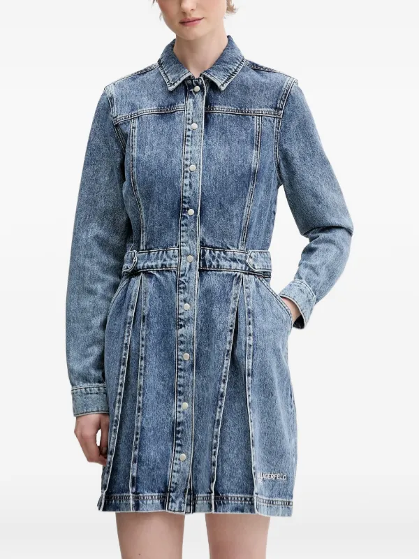 karl lagerfeld denim dress Karl Lagerfeld Jeans puff-sleeves Denim Dress | Blue