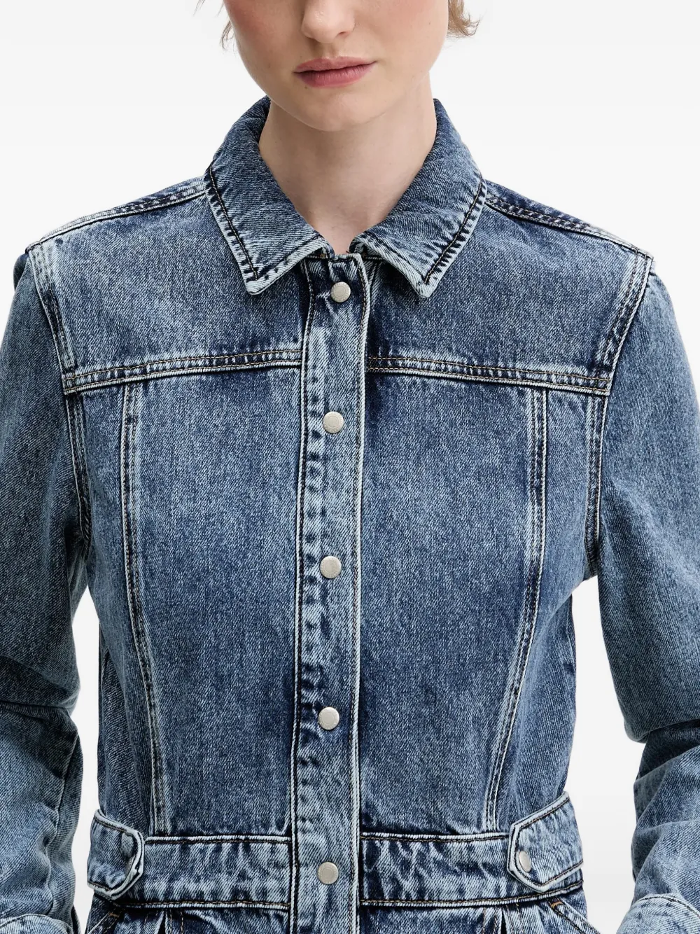 Karl Lagerfeld Jeans Denim mini-jurk met knopen Blauw