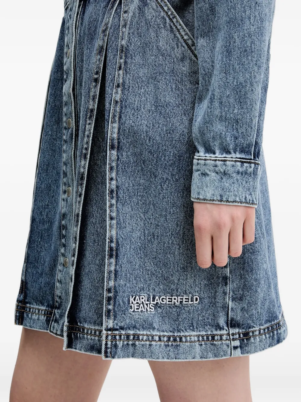 Karl Lagerfeld Jeans Denim mini-jurk met knopen Blauw