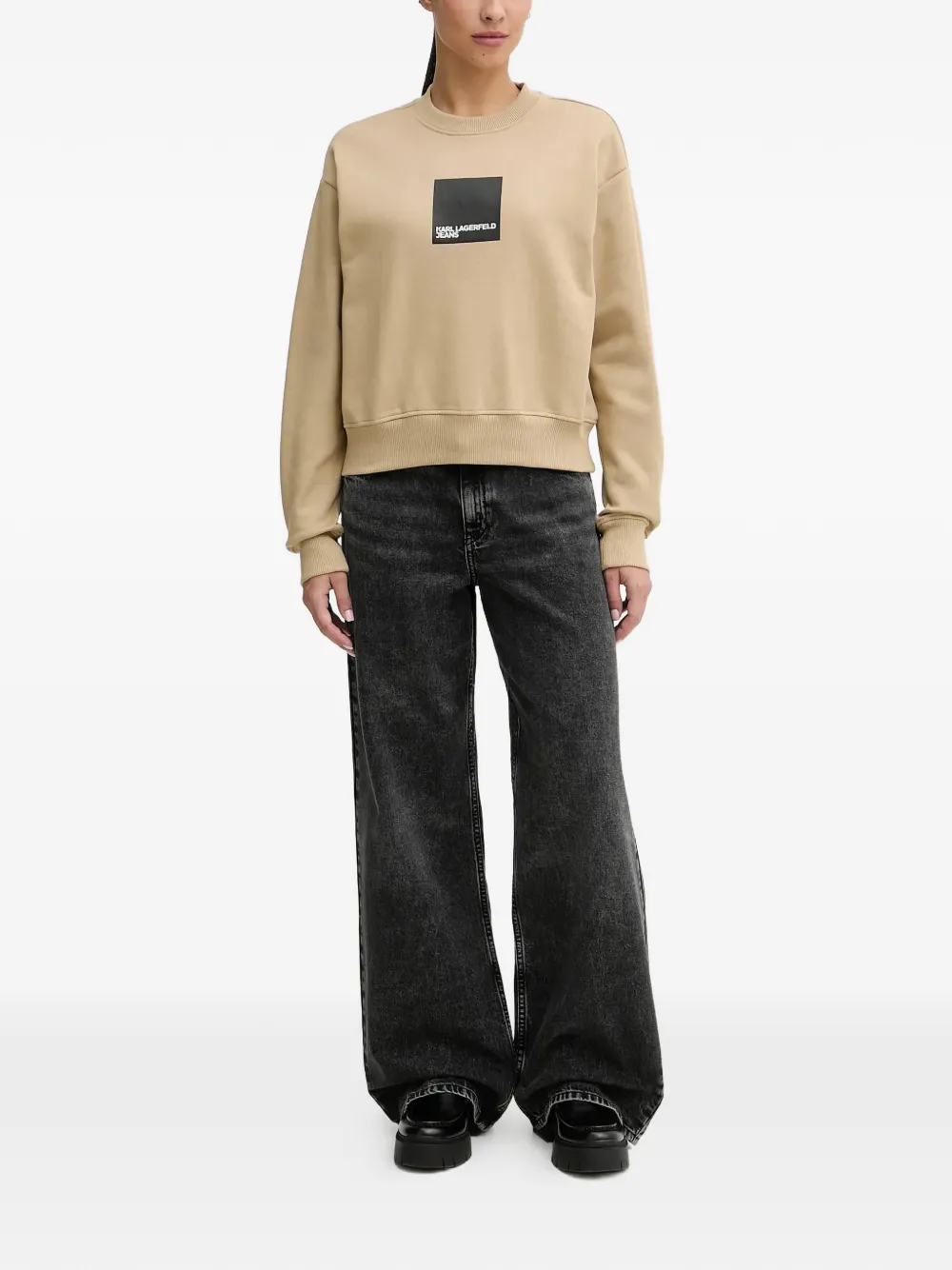 Karl Lagerfeld Jeans Sweater met logoprint Beige
