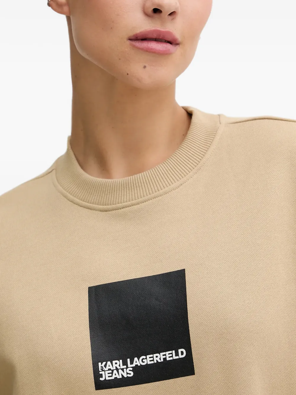 Karl Lagerfeld Jeans Sweater met logoprint Beige