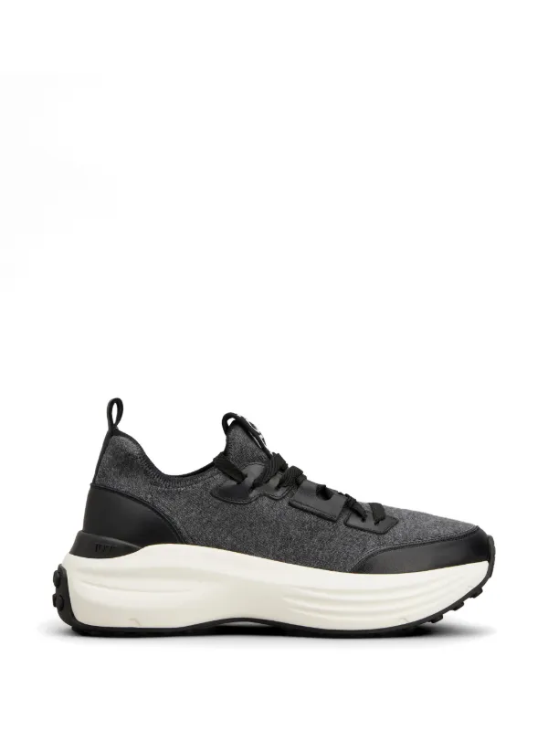 Tod's Lace-up Fastening Panelled Sneakers in Grey