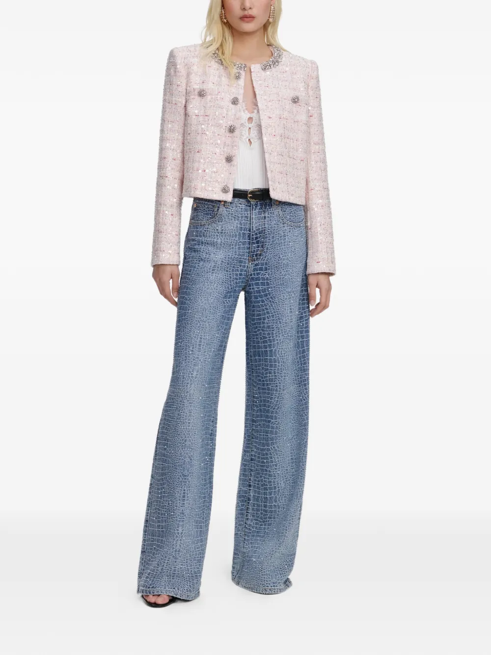  Self-portrait Embellished Jacket - Pink 