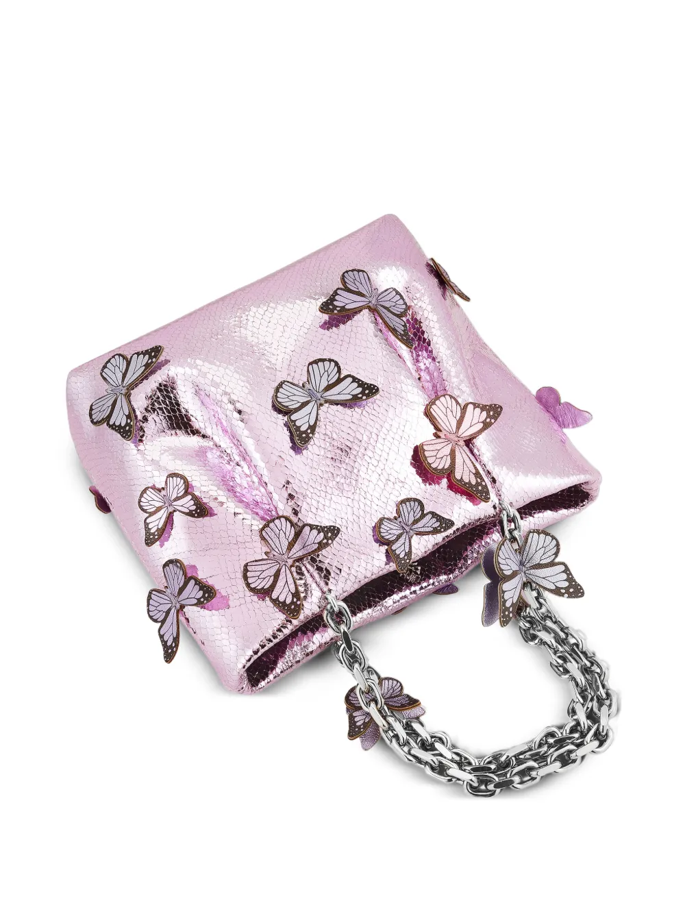 Aquazzura Mini Papillon Tote Bag in Pink, view 3