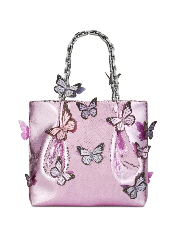Aquazzura Mini Papillon Tote Bag in Pink