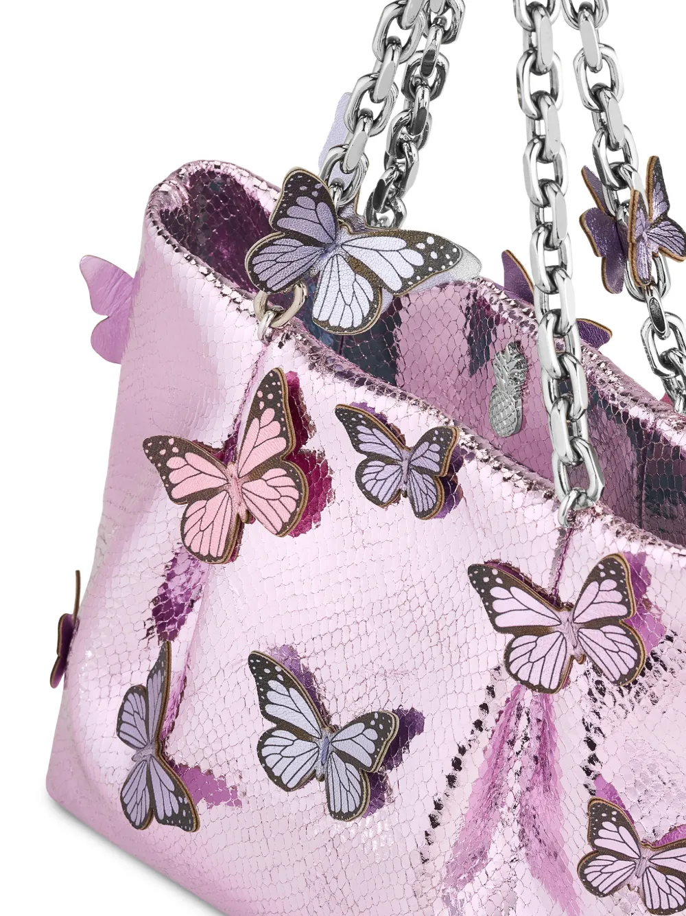 Aquazzura Mini Papillon Tote Bag in Pink, view 4