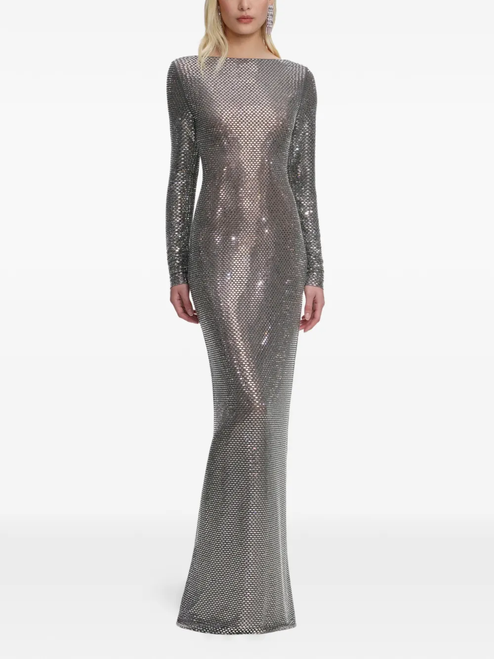 Self-Portrait embellished maxi dress - Argento