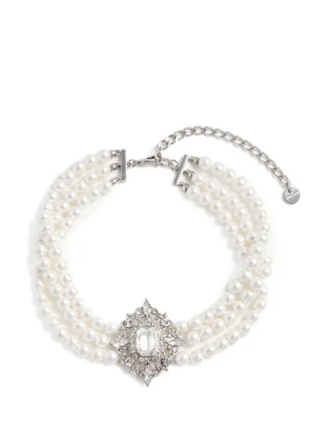 Self-Portrait pearl-embellished necklace