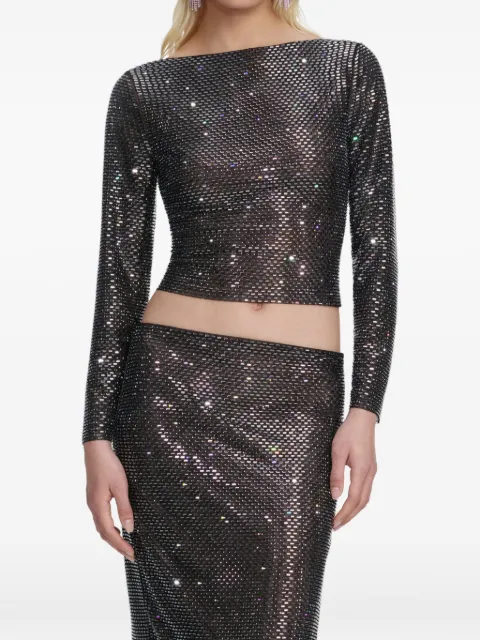 Self-Portrait rhinestone tulle top