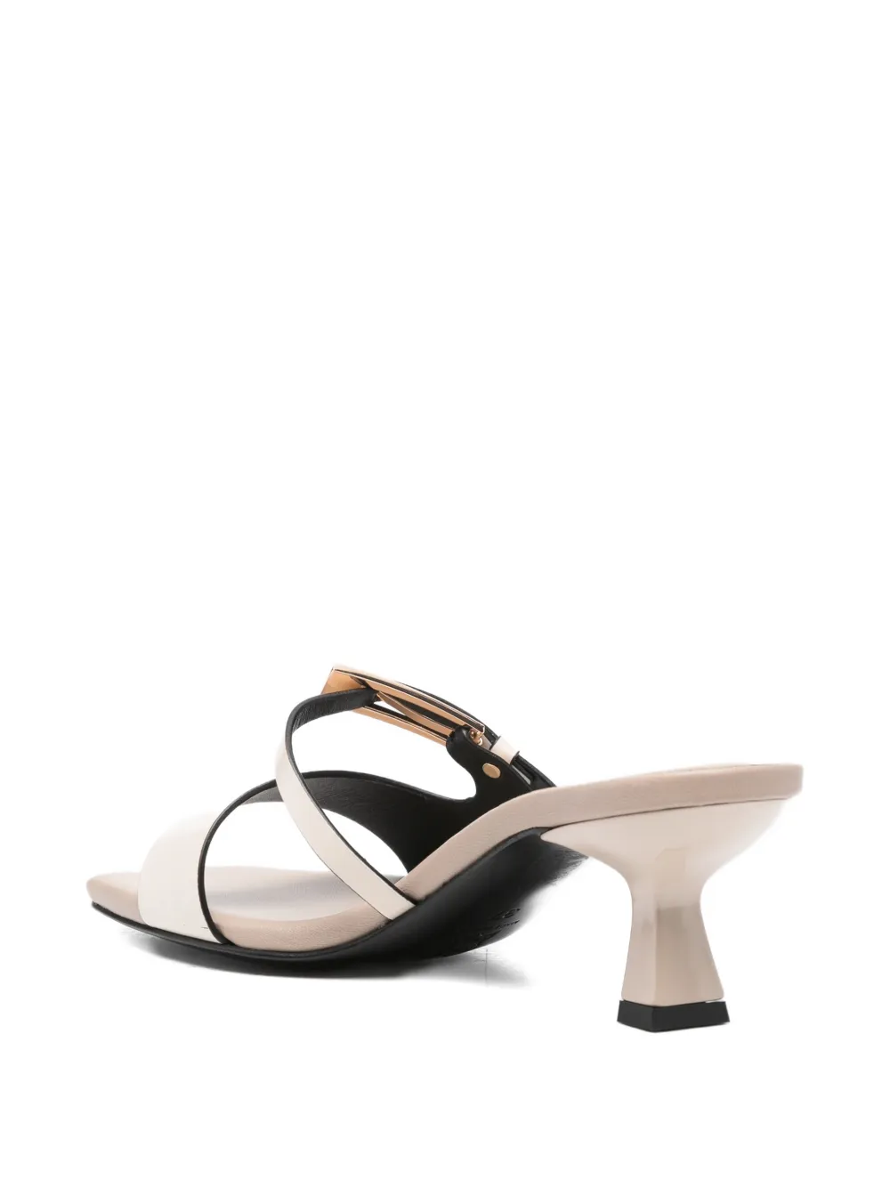  Donnarì Buckle Leather Sandals - Neutrals 