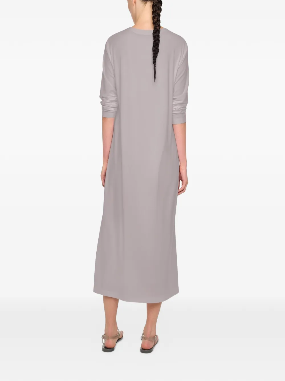 norma kamali grey dress Norma Kamali Long Sleeve Turtleneck Mini Dress