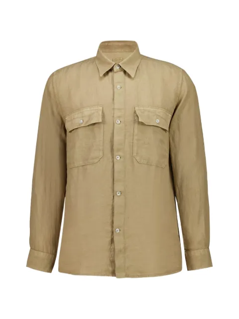 120% Lino buttoned flap-pockets linen shirt