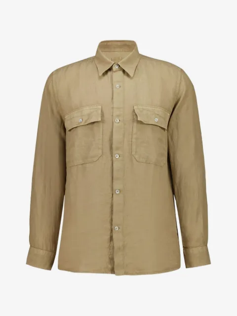120% Lino buttoned flap-pockets linen shirt