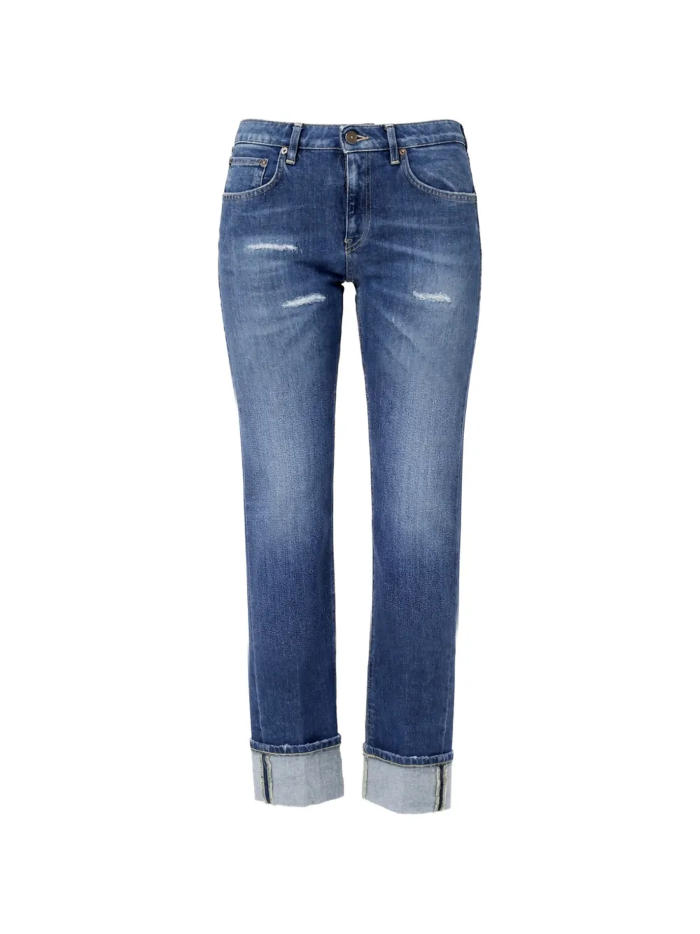 DONDUP distressed cropped jeans - Blu