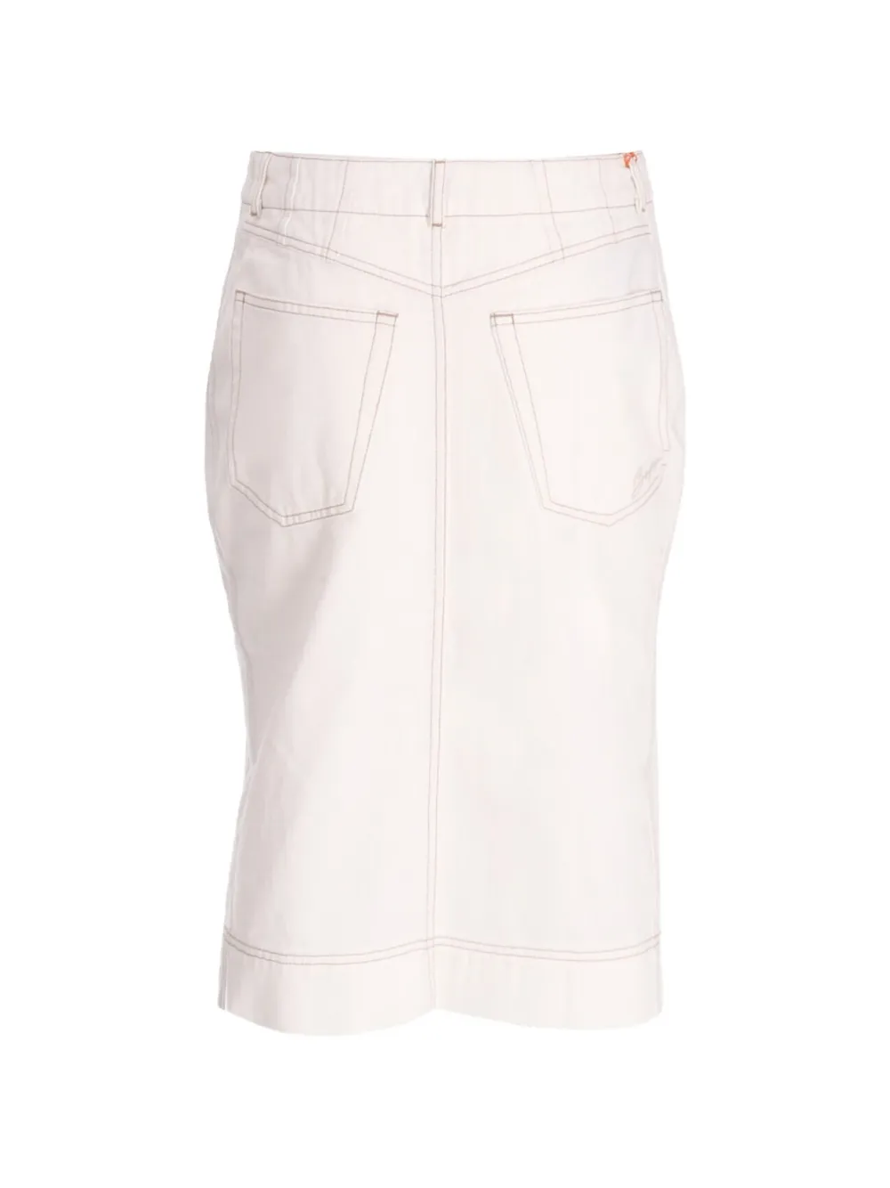  Boss Button Cotton Skirt - Neutrals 