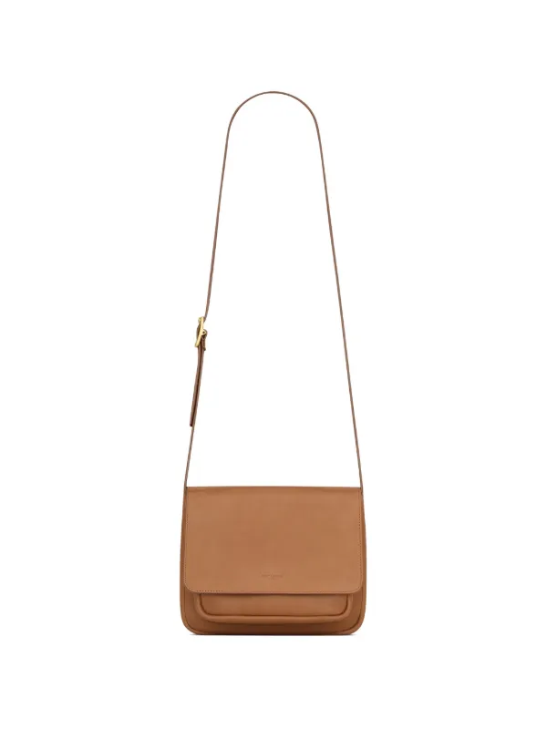 Saint Laurent Small Front-flap Shoulder Bag in Brown