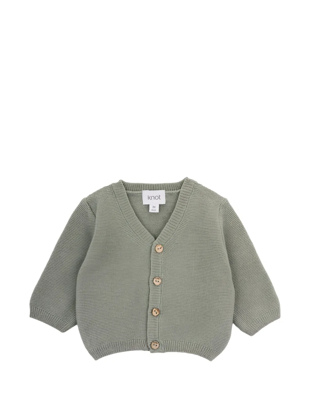 Knot V-neck buttoned cardigan - Verde