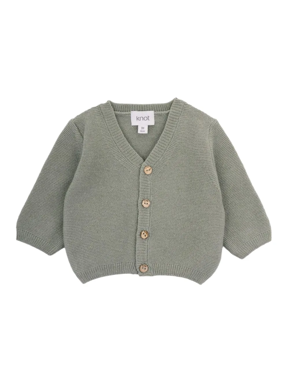 Knot V-neck buttoned cardigan - Verde