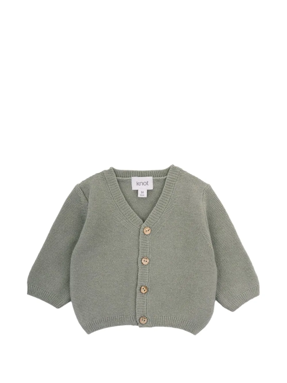 Knot V-neck buttoned cardigan - Grün