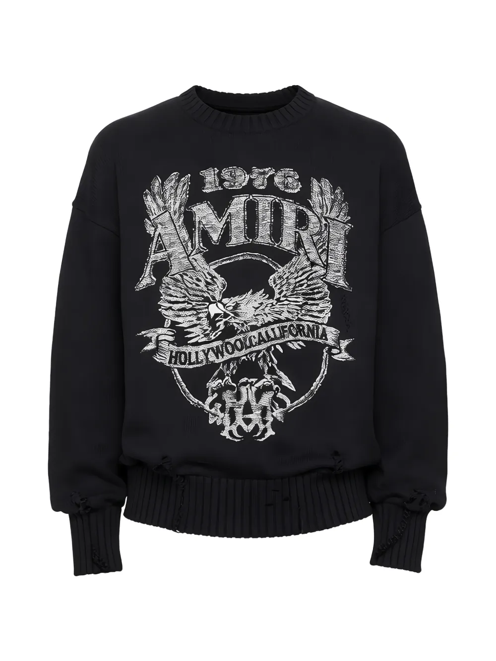AMIRI graphic-print distressed sweater - Nero