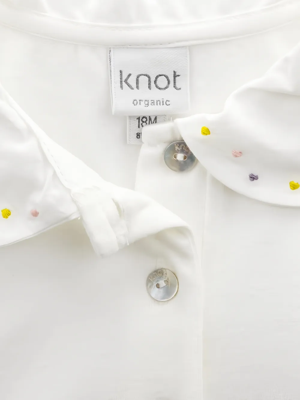 Knot Poloshirt met knopen en kraag Wit