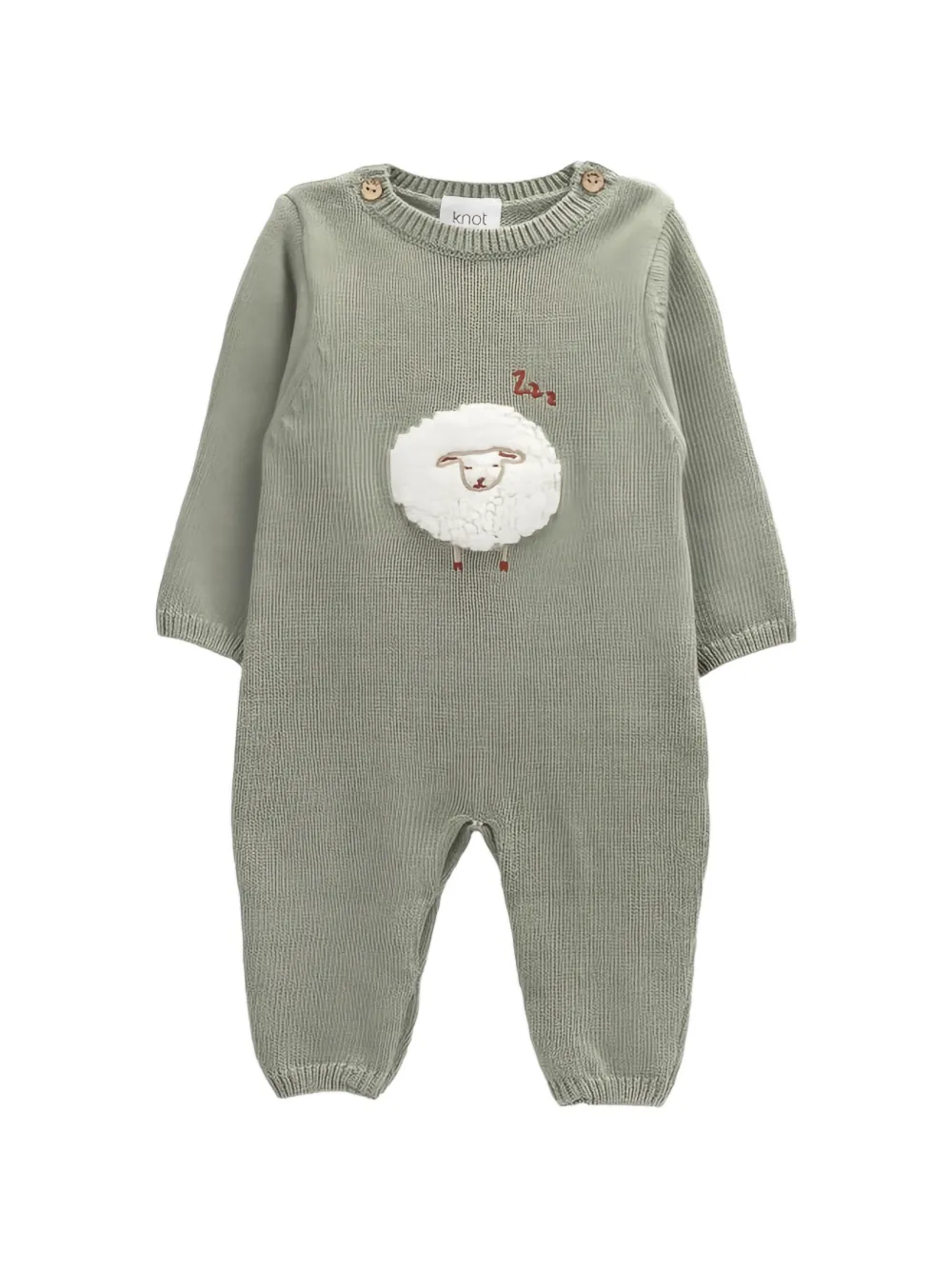 Knot sheep knitted romper - Verde