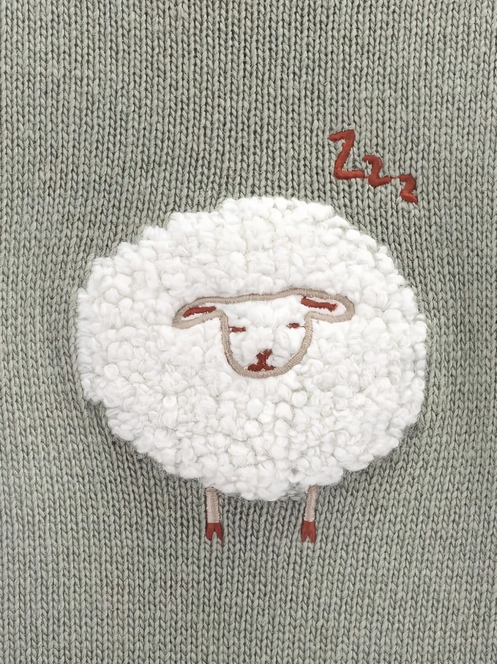  Knot Sheep Knitted Romper - Green 